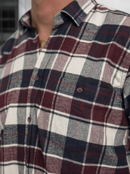 Ανδρικό πουκάμισο μπορντό OZONEE V/V174Z