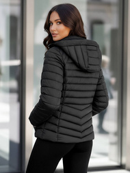 Γυναικείο μπουφάν μαύρο OZONEE JS/11Z8226Z