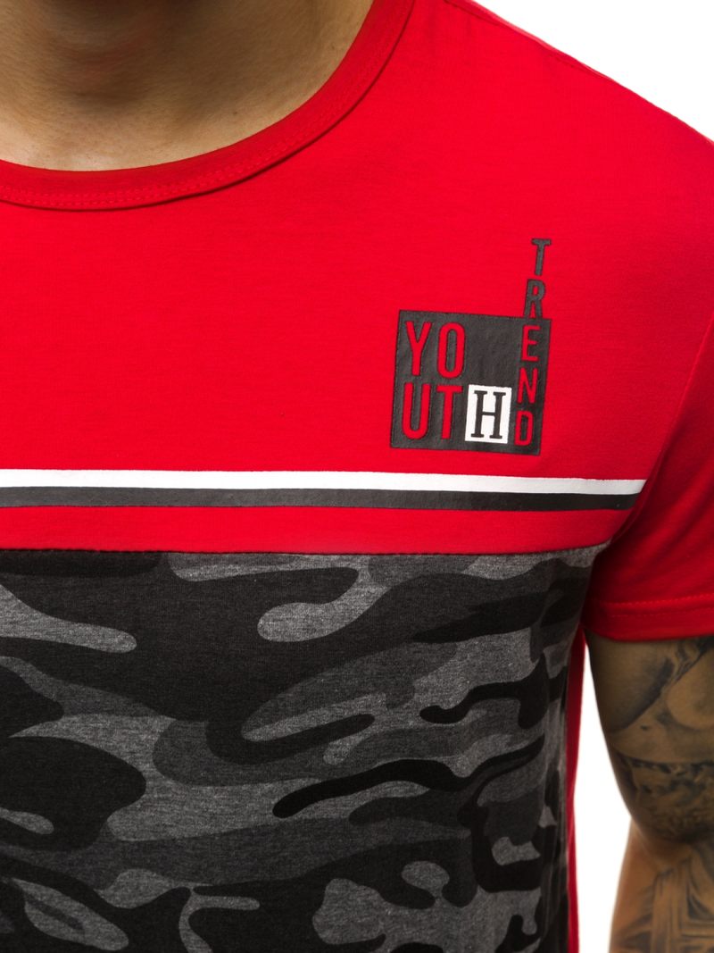 Ανδρικό μπλουζάκι Κόκκινο OZONEE JS/SS10979Z