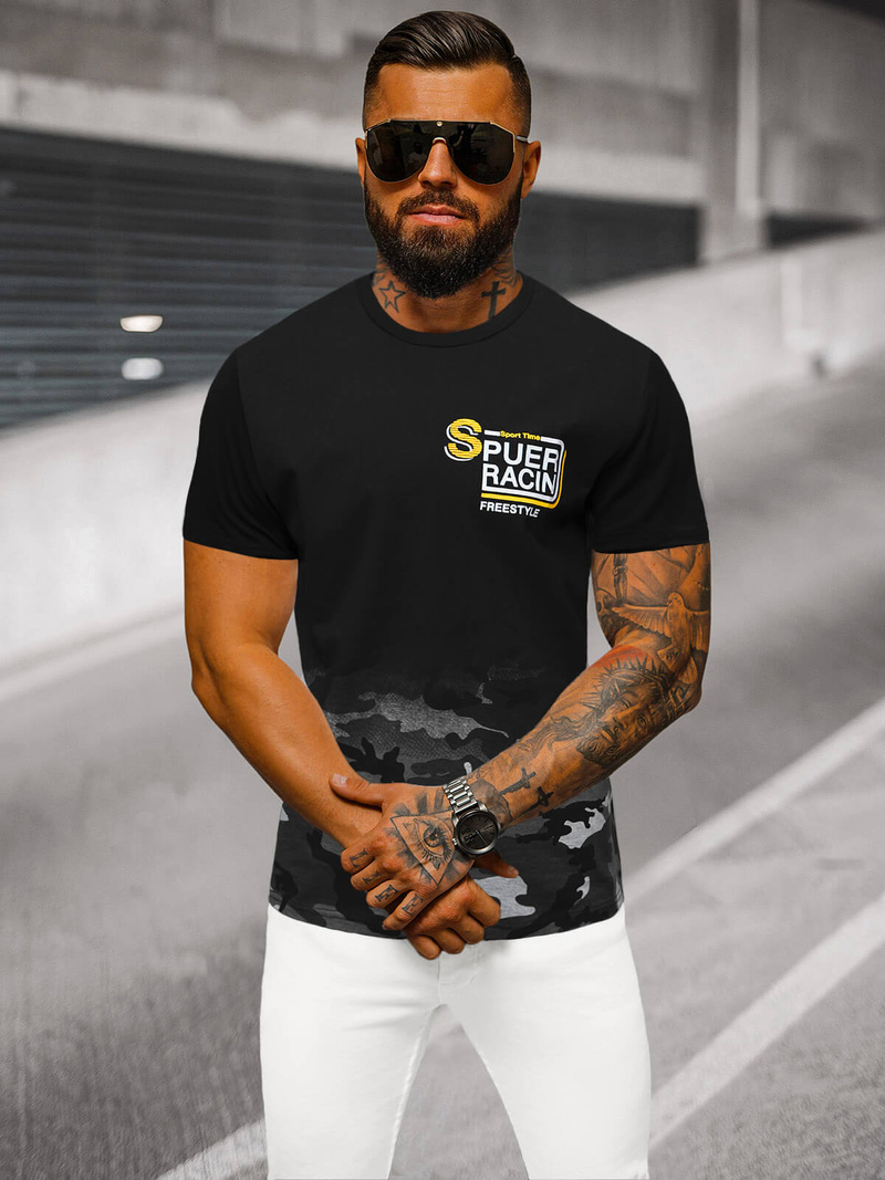 Ανδρικό μπλουζάκι γκρι OZONEE JS/S985/2Z