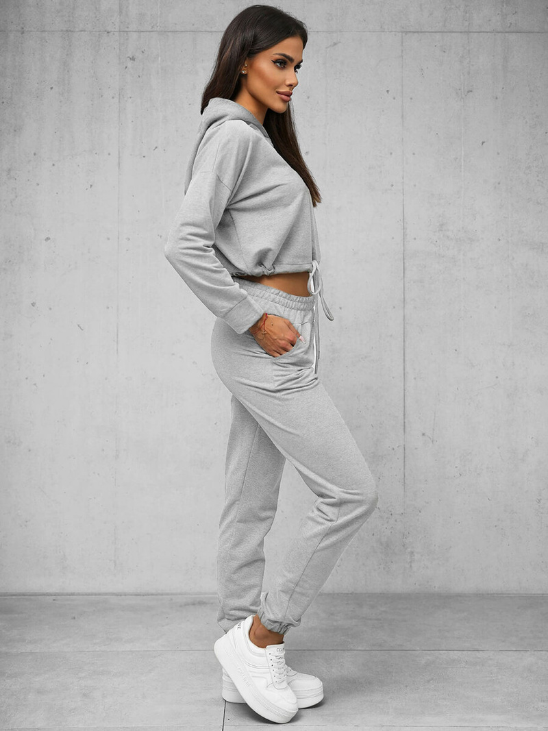 Γυναικείο σετ φόρμας δύο κομματιών ανοιχτό-γκρι OZONEE O/12108Z