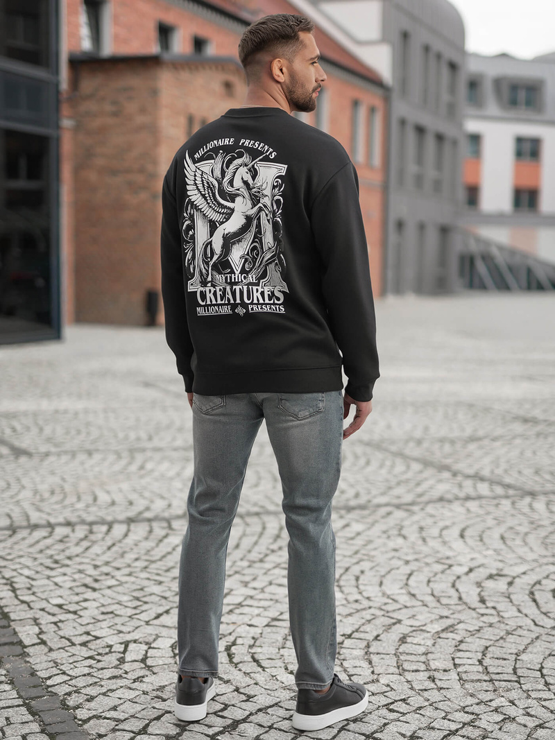 Ανδρικό Φούτερ μαύρο OZONEE JS/65B3919/3