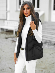 Γυναικείο αμάνικο μπουφάν μαύρο OZONEE JS/5M3176/392Z