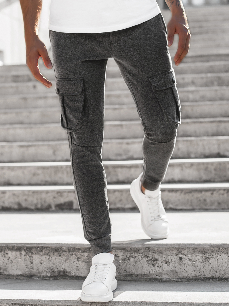 Ανδρικό παντελόνι φόρμας γραφίτη OZONEE C/316