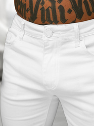 Ανδρικά τζιν σορτς λευκό OZONEE O/UM873