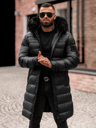 Ανδρικό χειμερινό μπουφάν μαύρο OZONEE O/M801Z