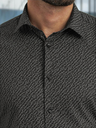 Ανδρικό πουκάμισο μαύρο OZONEE V/V184