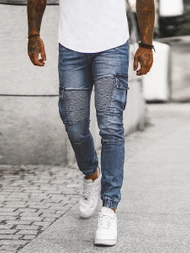 Ανδρικό παντελόνι jogger mπλε OZONEE NB/MP0092BS