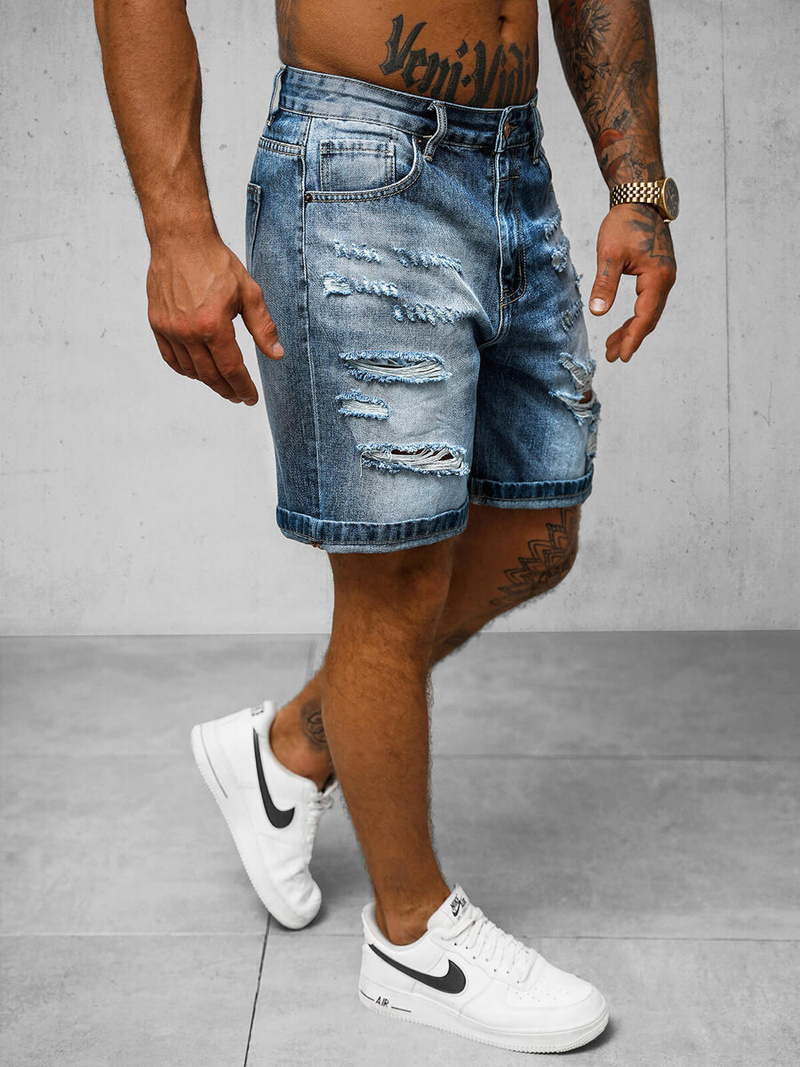 Ανδρικό σόρτς τζιν μπλε OZONEE O/JD-2442K