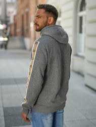 Ανδρικό Φούτερ με Κουκούλα γραφίτη OZONEE JS/8B1729/5