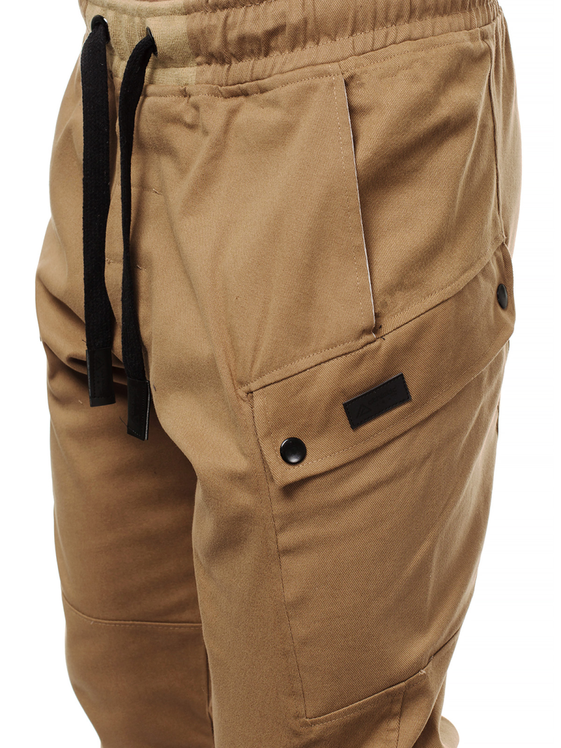 Ανδρικό παντελόνι chino jogger κάμελ OZONEE O/11103