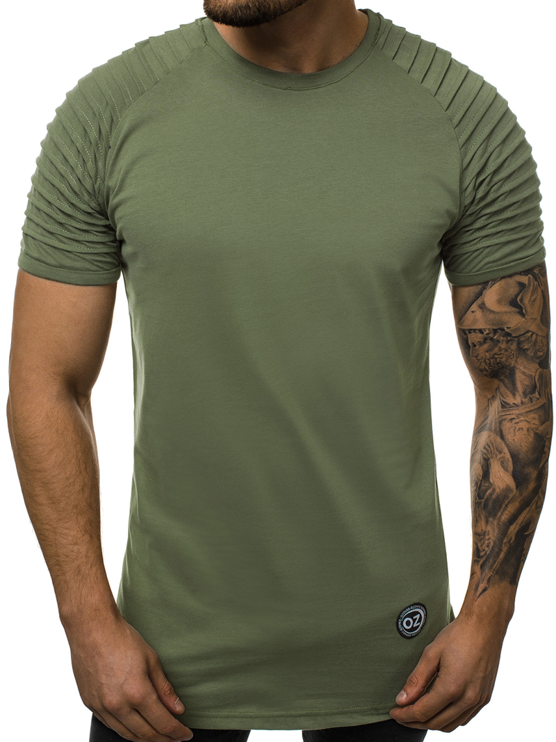 Ανδρικό μπλουζάκι χακί OZONEE O/1256