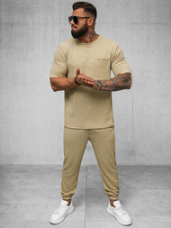 Ανδρικό μπλουζάκι kαμήλα OZONEE O/Y960T