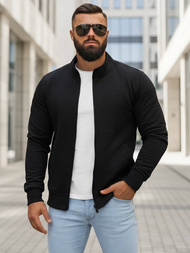 Ανδρικό φούτερ με φερμουάρ μαύρο OZONEE JS/2002Z