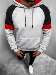 Ανδρικό φούτερ με κουκούλα γκρι OZONEE JS/KS2236Z