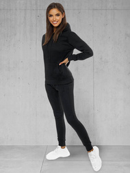 Γυναικείο σετ φόρμας δύο κομματιών μαύρο OZONEE JS/CKW02