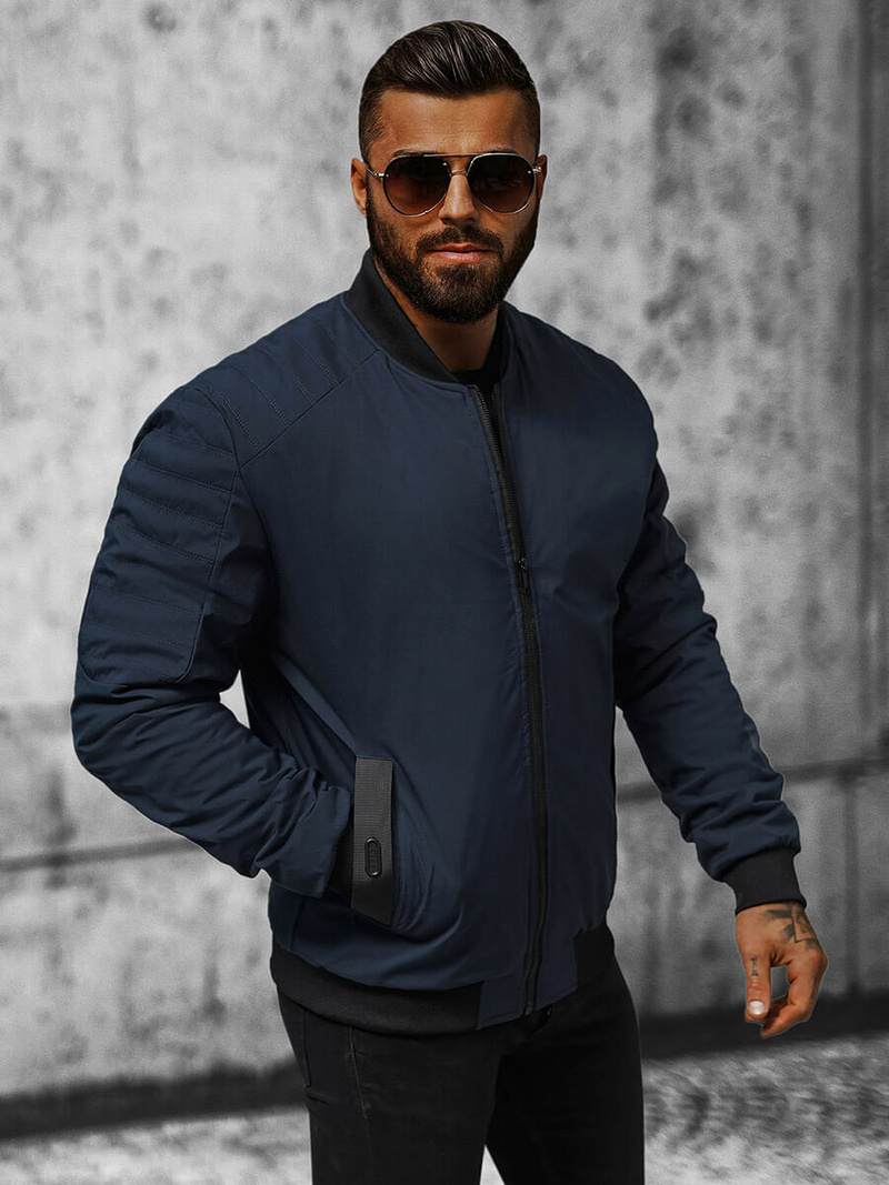 Ανδρικό χειμερινό μπουφάν ναυτικό μπλε OZONEE JS/84M3007/215