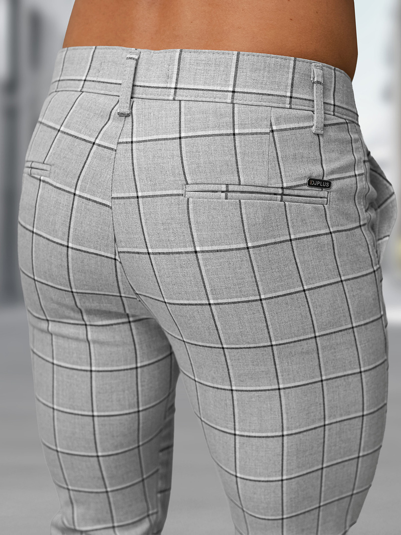 Ανδρικό παντελόνι chino γκρι OZONEE DJ/5522Z