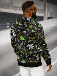 Ανδρικό Φούτερ με Kουκούλα Mαύρος OZONEE JS/8B1186/3