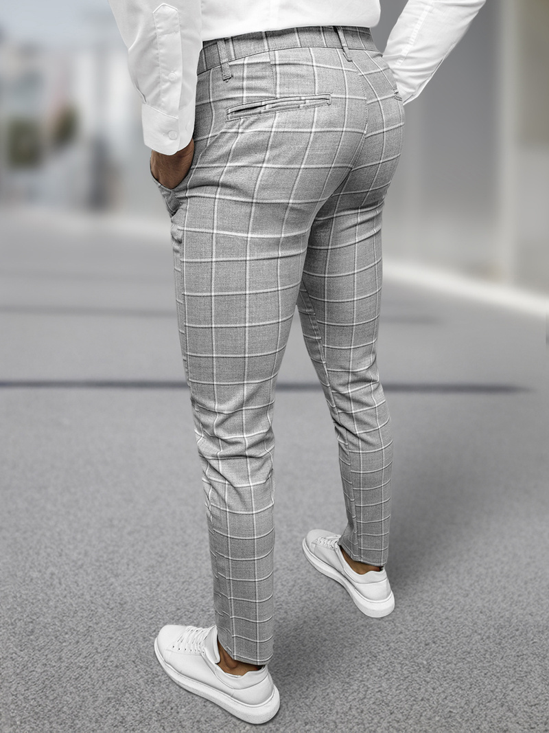 Ανδρικό παντελόνι chino γκρι OZONEE DJ/5522Z