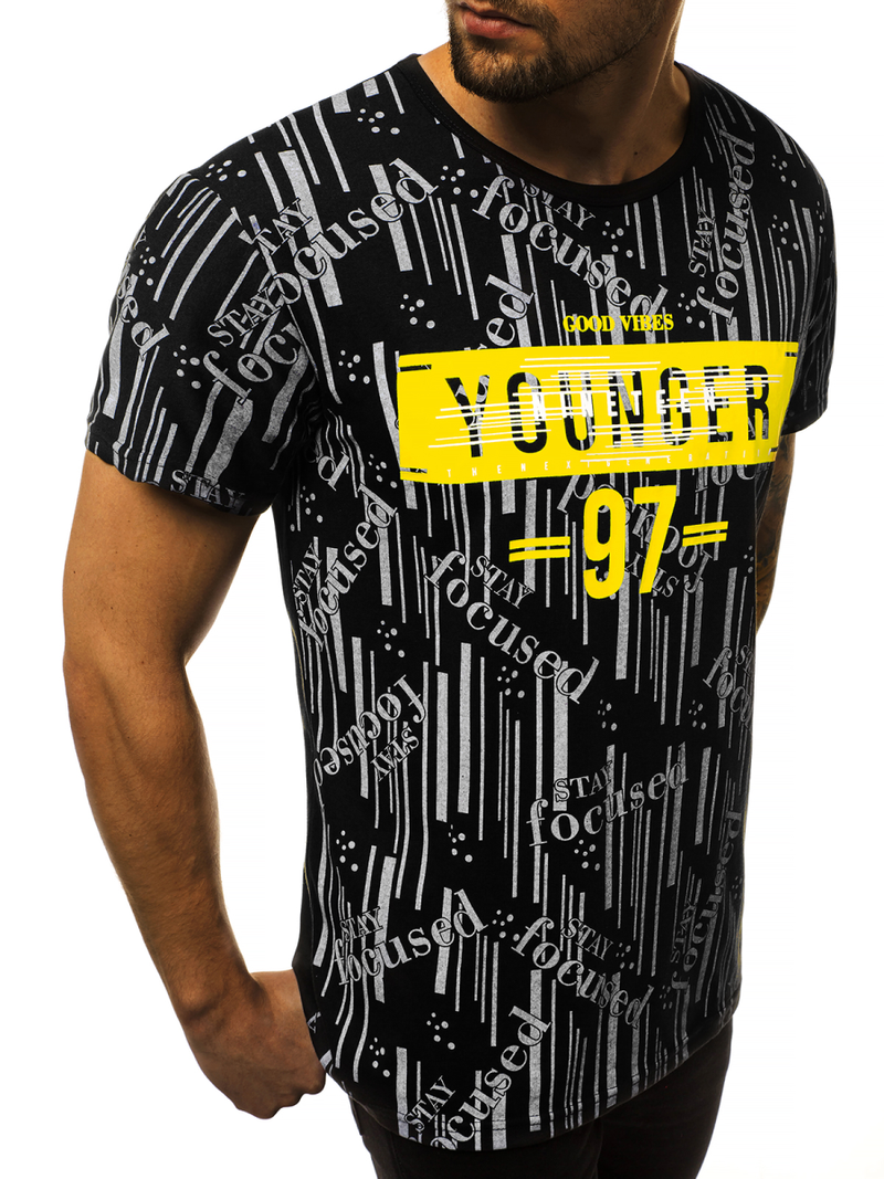 Ανδρικό μπλουζάκι μαύρο OZONEE JS/KS1993