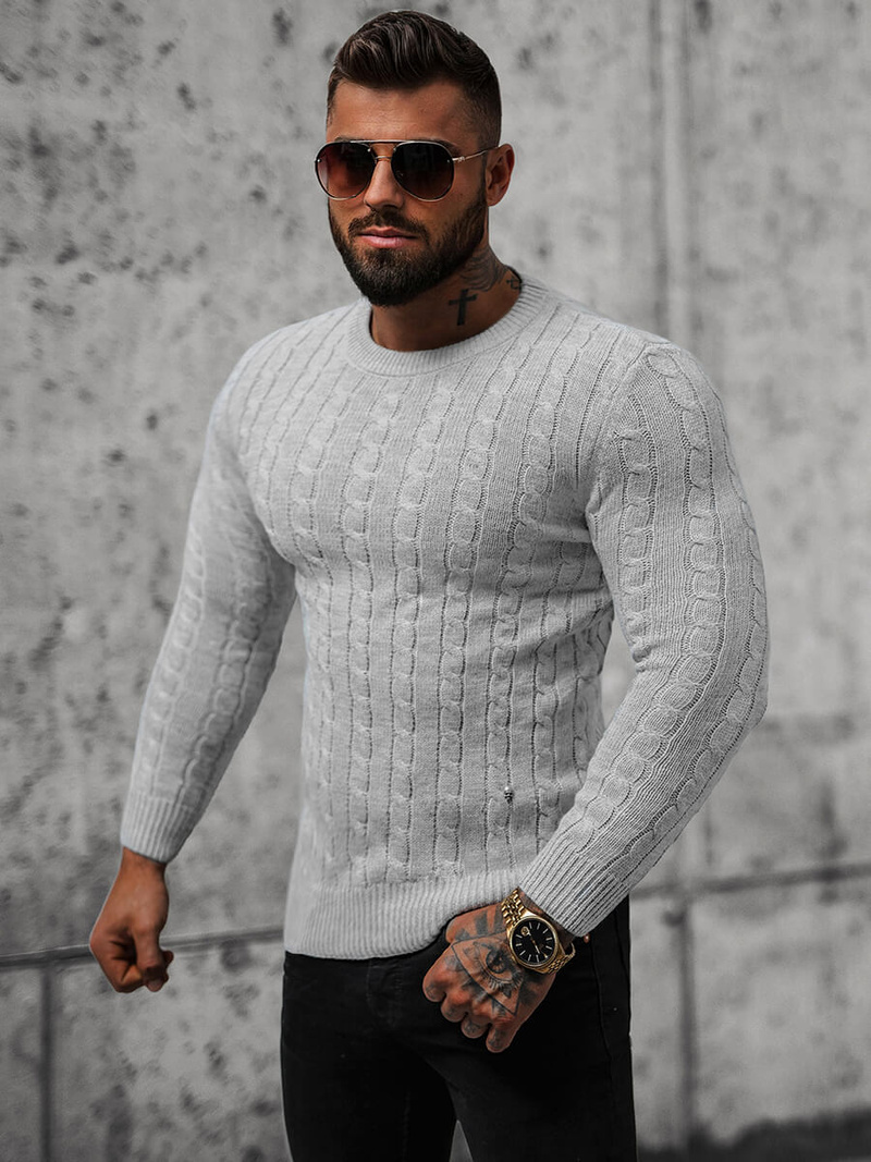 Ανδρικό πουλόβερ γκρι OZONEE NB/MM6021/2Z