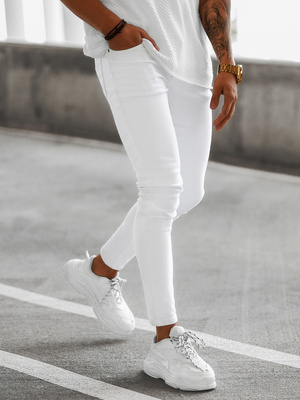 Ανδρικό τζιν παντελόνι λευκό OZONEE E/5348/01Z