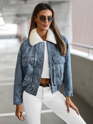 Γυναικείο τζιν μπουφάν mπλε OZONEE O/Z02Z