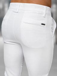 Ανδρικό παντελόνι chino λευκό OZONEE DJ/5526Z