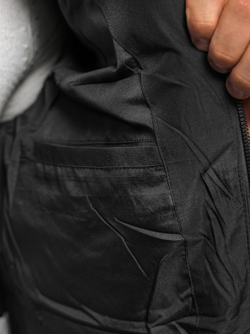 Ανδρικό μπουφάν μαύρο OZONEE JS/31M5003/B