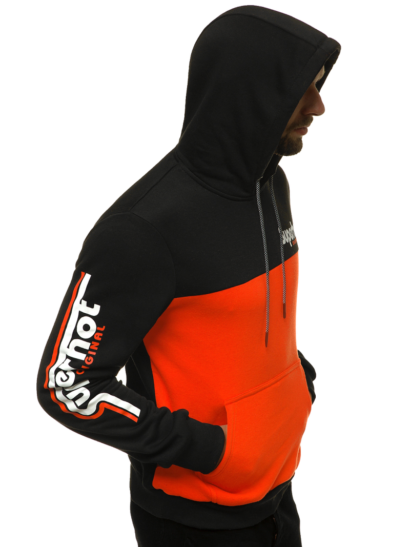 Ανδρικό Φούτερ με Κουκούλα μαύρο OZONEE JS/KS2121Z