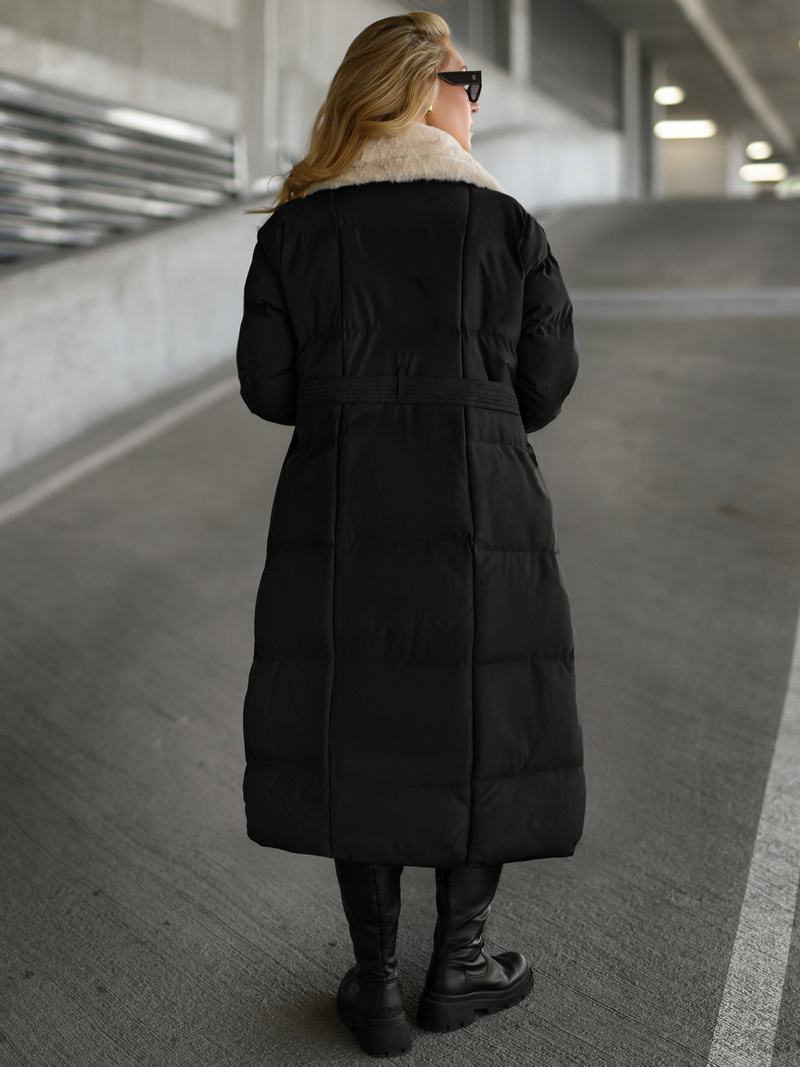 Γυναικείο μπουφάν mαύρο και άσπρο OZONEE JS/16M9168/392B