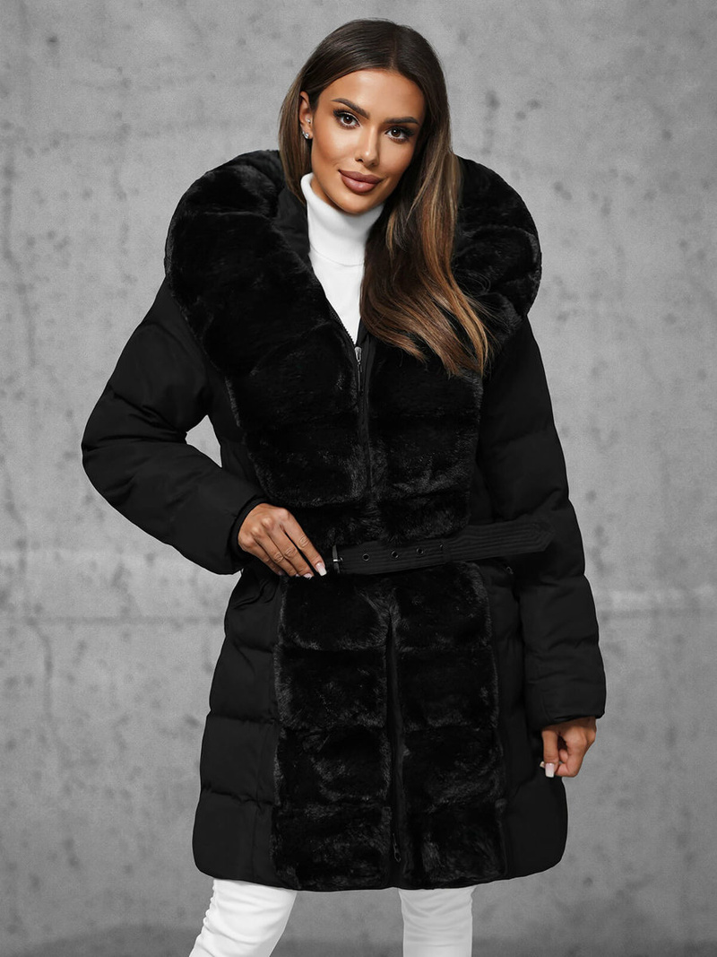 Γυναικείο μπουφάν μαύρο OZONEE JS/5M3158/392