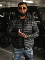 Ανδρικό μπουφάν mαύρος OZONEE JS/16M9328/392BZ