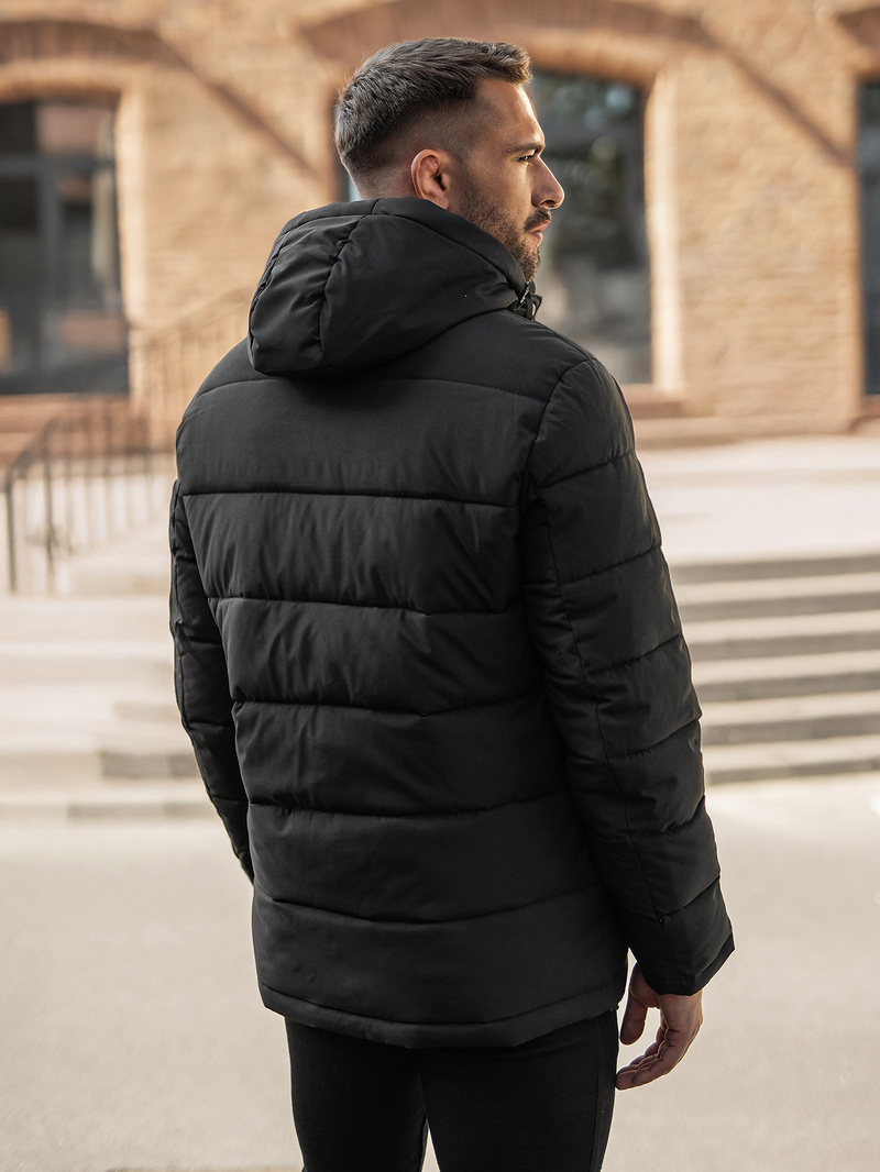 Ανδρικό μπουφάν mαύρος OZONEE JS/57M7503/392Z