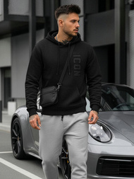 Ανδρικό Φούτερ με Κουκούλα μαύρο OZONEE JS/8B1973/3