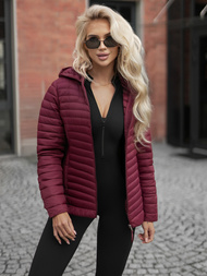 Γυναικείο μπουφάν μπορντό OZONEE JS/11Z8228Z