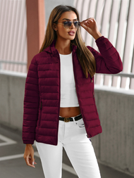 Γυναικείο μπουφάν μπορντό OZONEE JS/16M9103/01Z