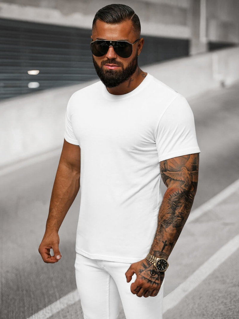 Ανδρικό μπλουζάκι λευκό OZONEE O/T1277/1