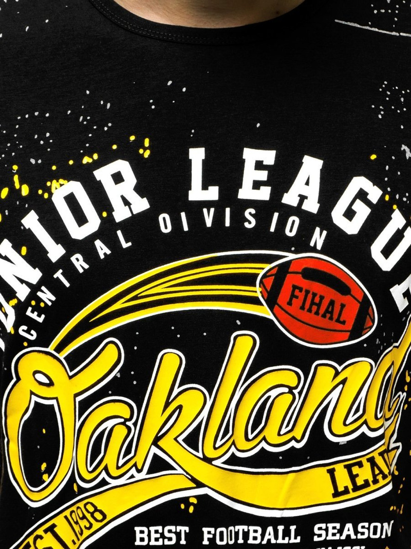 Ανδρικό μπλουζάκι μαύρο OZONEE JS/KS1975Z