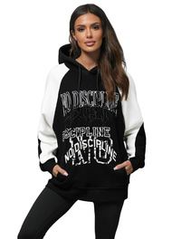 Φούτερ με Κουκούλα μαύρο OZONEE O/SWE23037Z