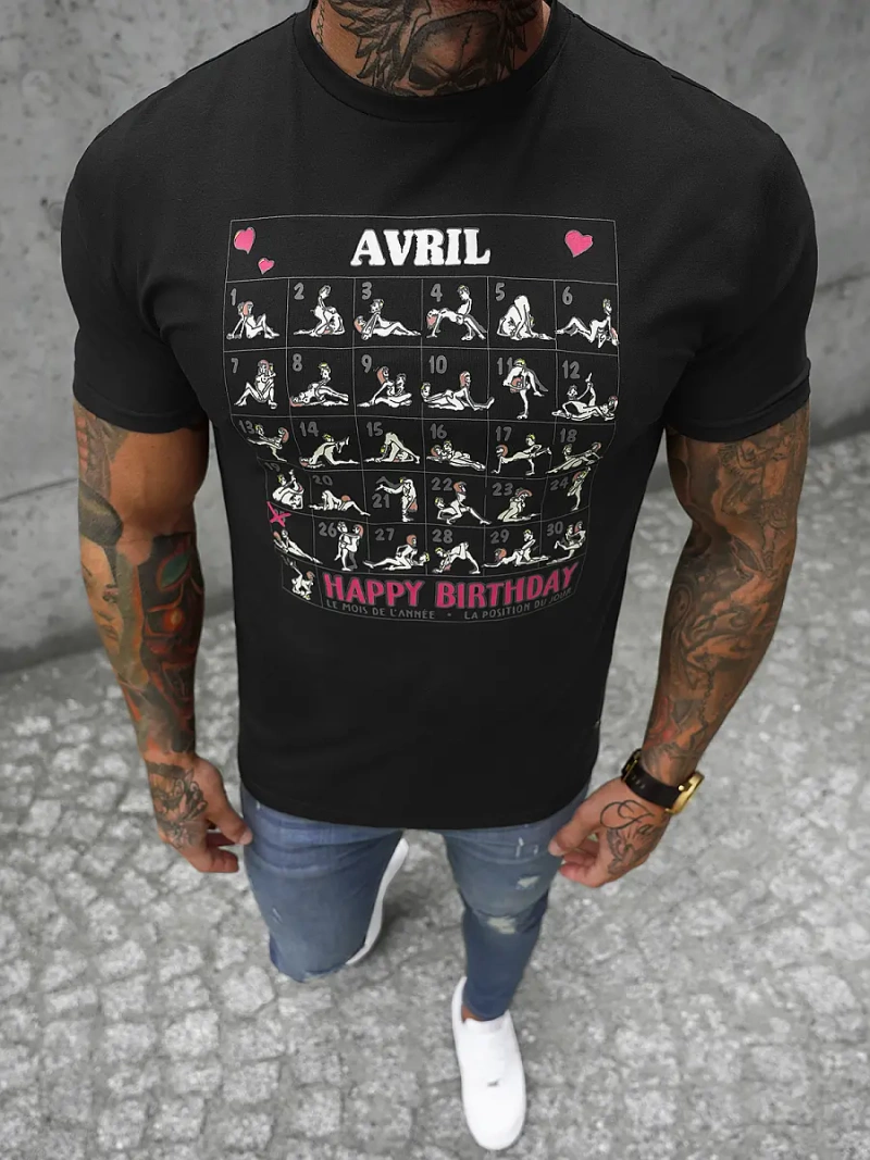 Ανδρικό μπλουζάκι mαύρος OZONEE NB/3005Z