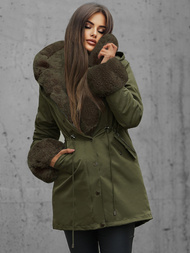Γυναικείο χειμερινό μπουφάν Πράσινος OZONEE JS/16M9062/136