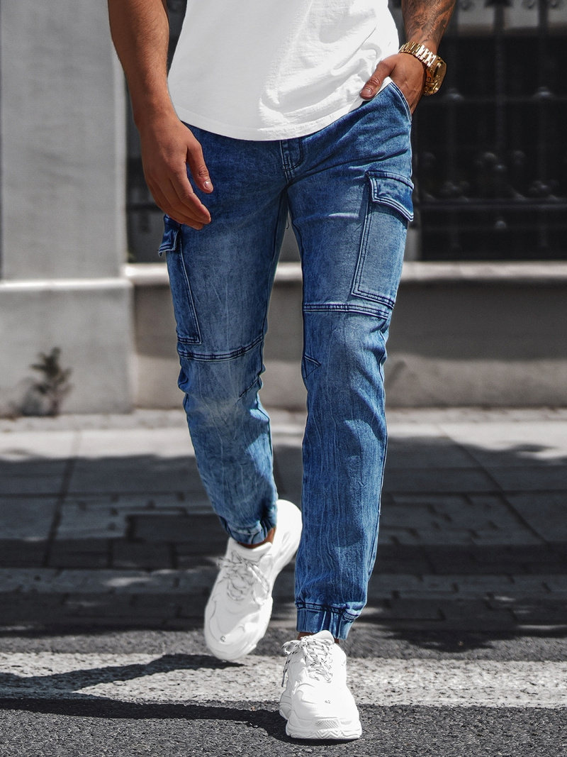 Ανδρικό παντελόνι jogger mπλε OZONEE NB/MP0058B