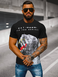 Ανδρικό μπλουζάκι μαύρο OZONEE O/T127/3Z