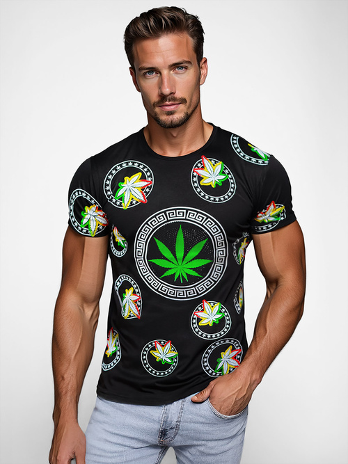 Ανδρικό μπλουζάκι μαύρο OZONEE O/T135/3Z