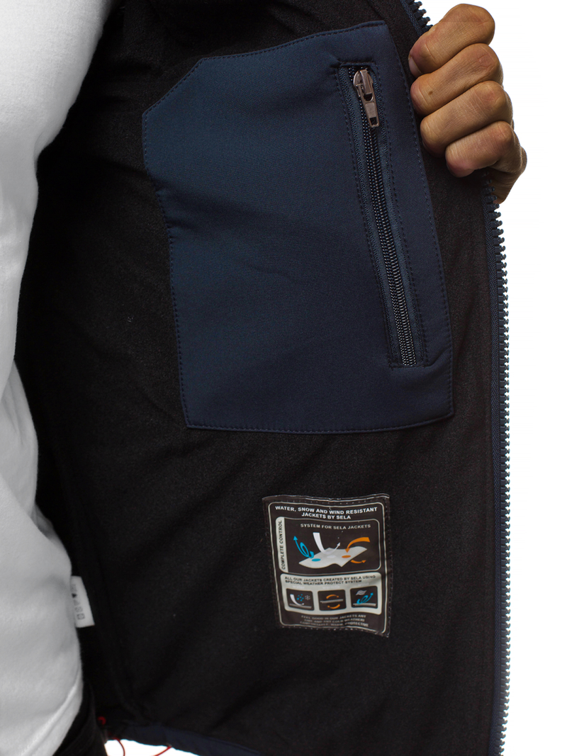 Ανδρικό μπουφάν Softshell ναυτικό μπλε-Κόκκινο OZONEE GE/12259