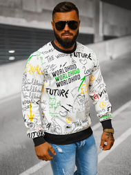 Ανδρικό Φούτερ λευκό OZONEE JS/8B1228/1