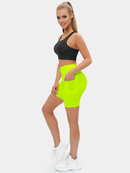 Κοντό κίτρινο-νέον γυναικείο κολάν OZONEE O/XL007/26Z