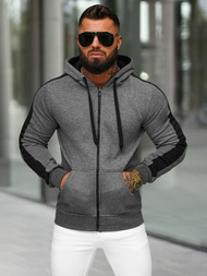 Ανδρικό Φούτερ με Κουκούλα γραφίτη OZONEE JS/8B1335/5